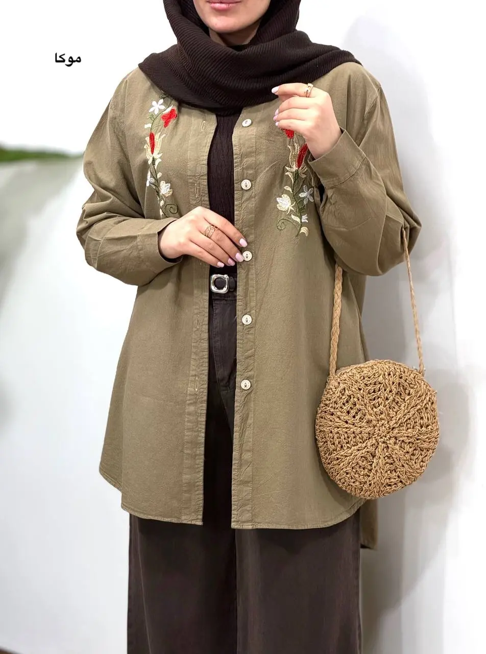 مانتو لینن گلدوزی آیسو لیلیوم (ایراد دار )